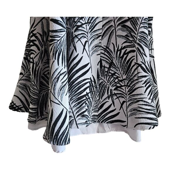 ANTHROPOLOGIE HUTCH Women 14 Aidy Sun Dress Black White Palm Leaves Flare AS IS - Picture 10 of 10